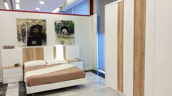 Mobles Tarraco dormitorio blanco y madera